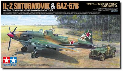 Tamiya Escala limitada Ilyushin Sturmovik conjunto plástico modelo 25212 1/48 IL-2 e GAZ-67B