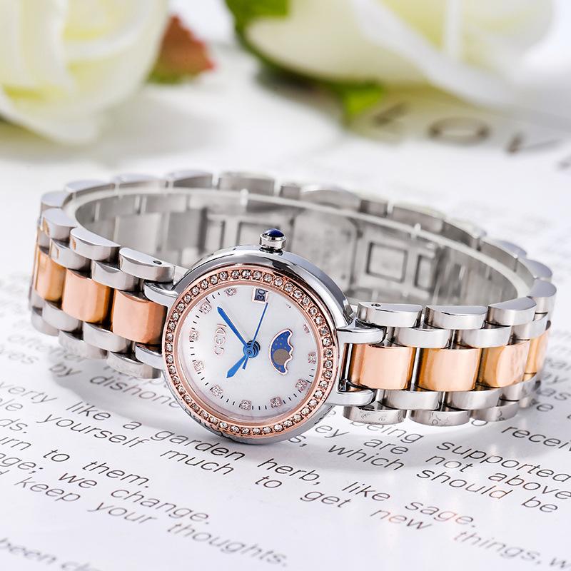 Ladies Light Luxury High Value Calendar Stainless Steel Quartz Waterproof Steel Belt Watch Female