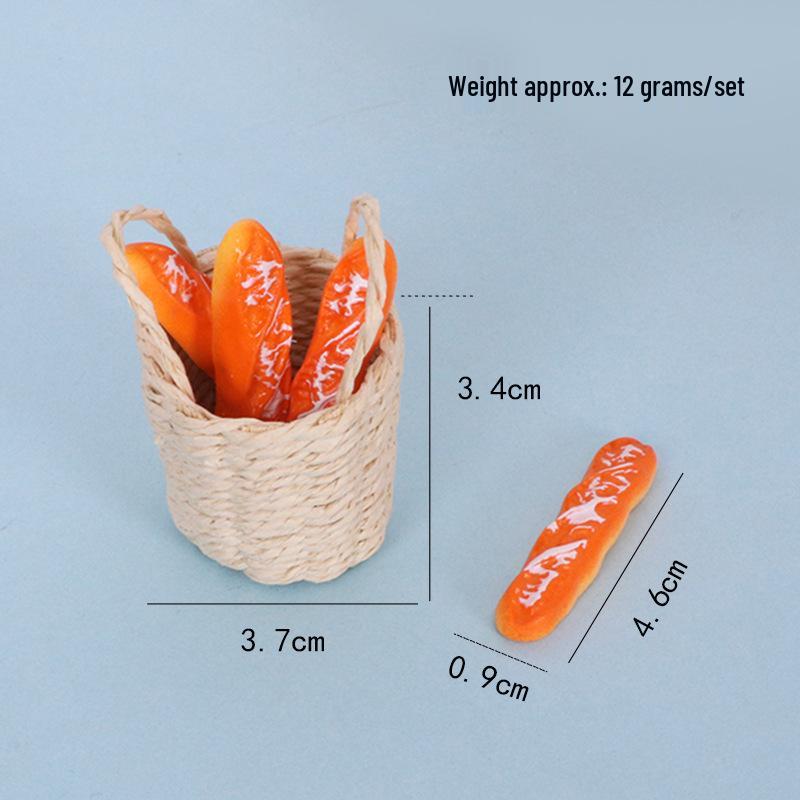 Mini Kitchen Dining Set with Dollhouse Food and Table Ornaments