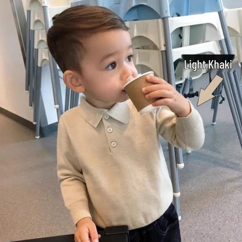 [In Stock] Boys' Cool & Stylish Knitted Sweater - 2023 Fall/Winter Collection for Small & Medium-Sized Kids