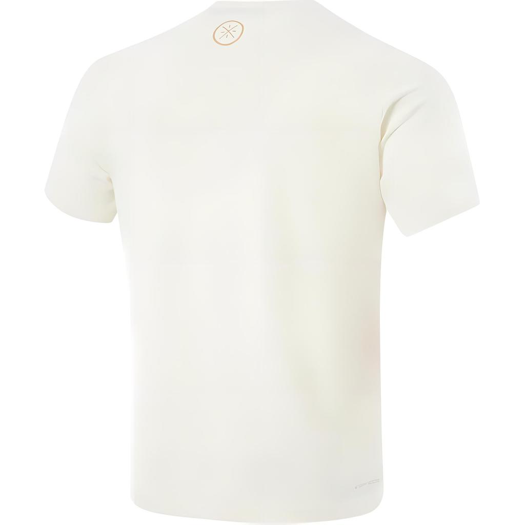 Li Ning Wade Series Solid Color Round Neck Comfortable Breathable Short Sleeve T-Shirt Men Tops Mixed-Beige ATSU403-2