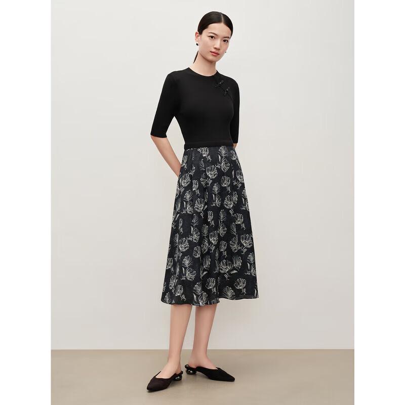 

JUZI ANNACO New Chinese Style Faux Two-Piece Knit Dress 2XL