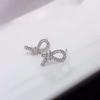 Beixi S925 Silver Diamond Bow Stud Earrings, Sweet and Fashionable