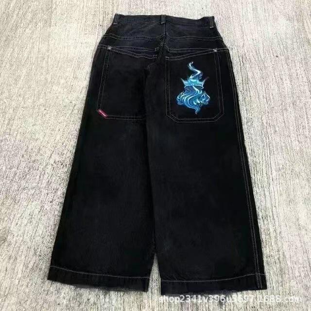 2024 Spring/Autumn Retro Y2K Embroidered American Hip-Hop Men's Jeans