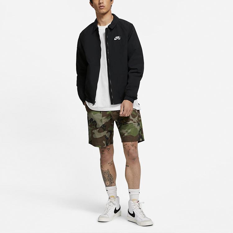 Nike SB Long Sleeve Skateboarding Woven Logo Jacket Men Jackets Black CV4306-010