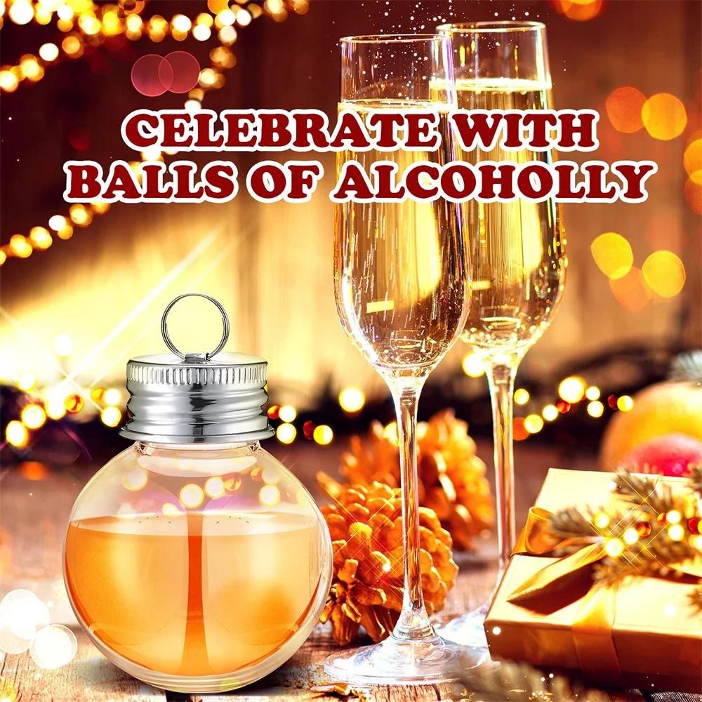 10 szt. Ozdoba choinkowa Wypełniana Butelka na alkohol Woda Żarówki Kształt Plastik Przezroczysta Kula Świąteczna Zawieszka Dekoracja Domowa na Imprezę