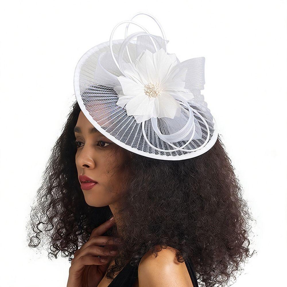 Fascinator Floreale con Velo in Rete Cappello Parrucca Fascinator Fascia per Capelli Fascinator in Sinamay Feste in Costume