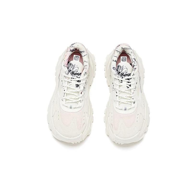 HUAMULAN x Anta Hot Cushioning Anti-Slip And Wear-Resistant Chunky Sneakers Women's White Pink Sneakers 922018842-9
