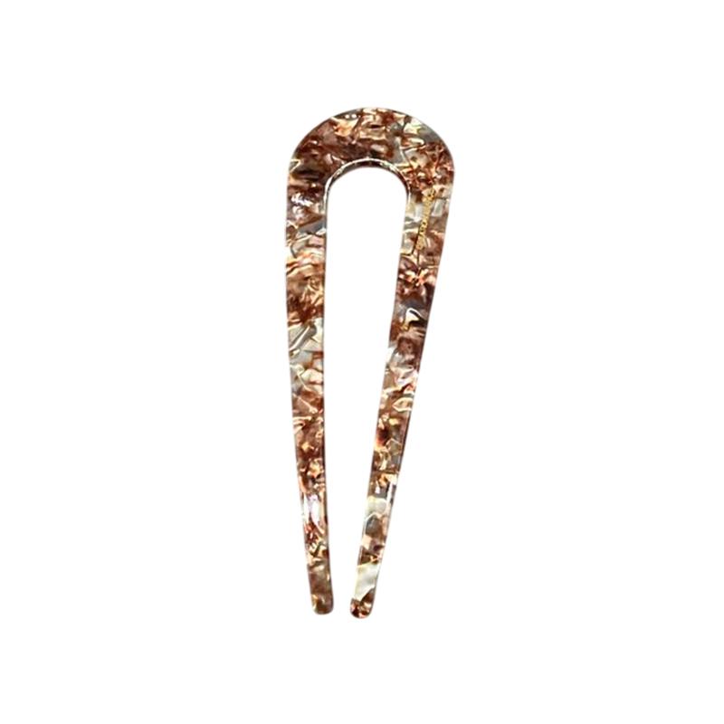 Vintage Trendy U-Shaped Hairpin Girls Hair Fork Hair Clips Color Marble Print Hair Sticks For Women Headwear Hair Accessories