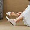 Summer new pointed head shallow mouth inner height increase ladyshoes women's gentle single shoes small size 33 commuter dating soft
