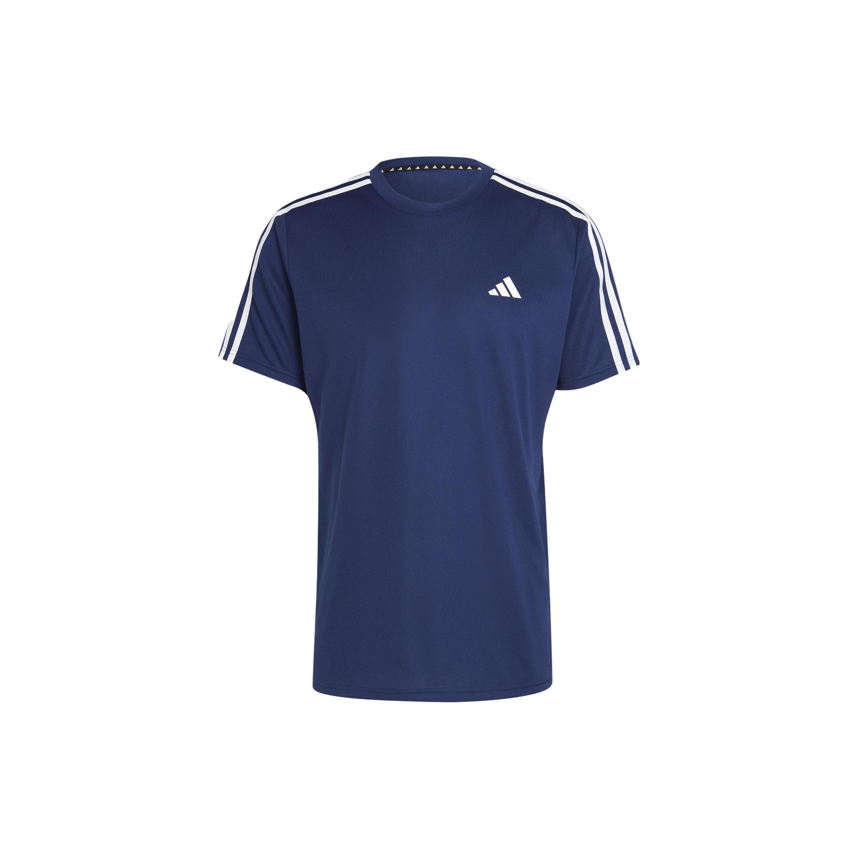 

Adidas 3-Stripes Color Block Crew Neck Short Sleeve T-Shirt Men Tops Dark-Blue IB8152 M