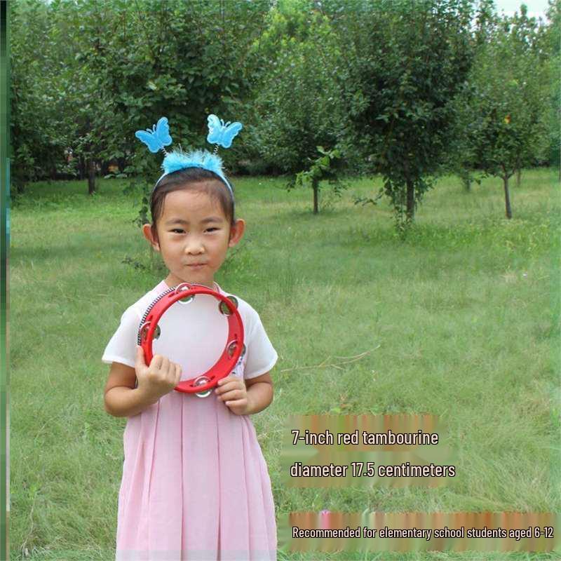 Little Guli Red Performance Tambourine for Drummers and Shaker Players - Available in Small and Large Sizes