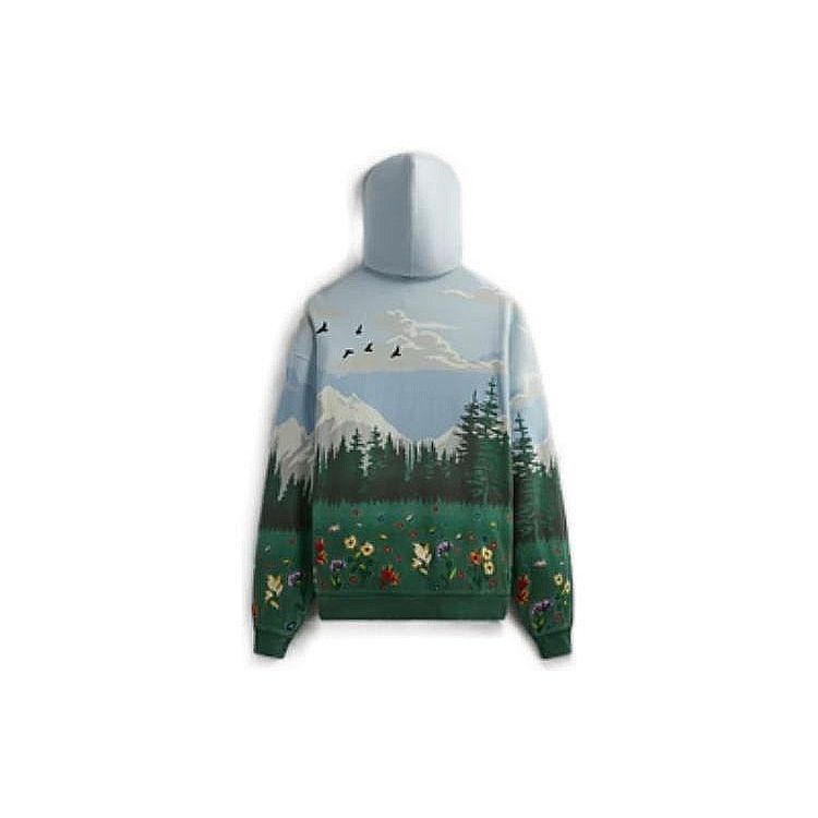 Kith Scenic Fleece Nelson Hoodie Larimar Unisex Tops Multi-Color KHM010365-464