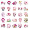50 Sheets Waterproof Sanrio Pink Sheep Piano Stickers - Decorative Mochi Design