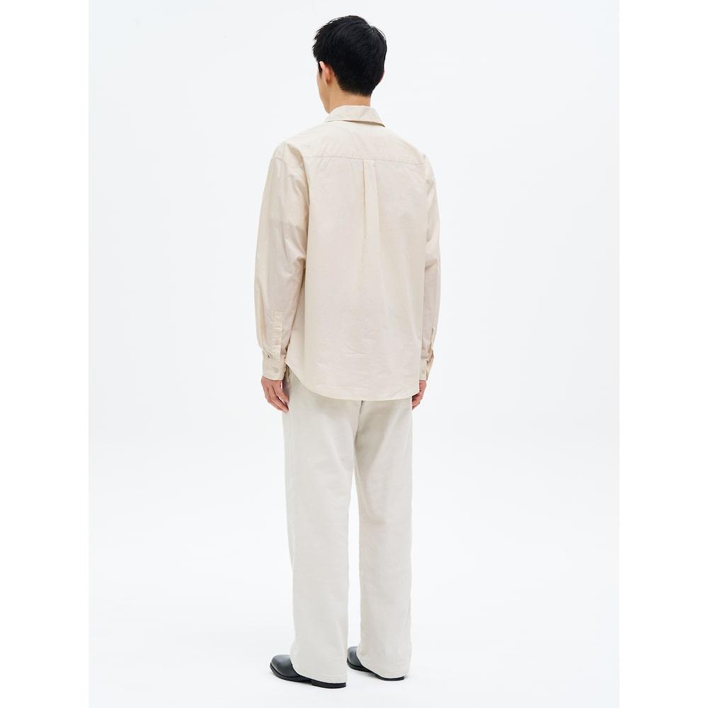 8SECONDS Cotton Spandex Semi-Wide Fit Elastic Waist Pants Ivory