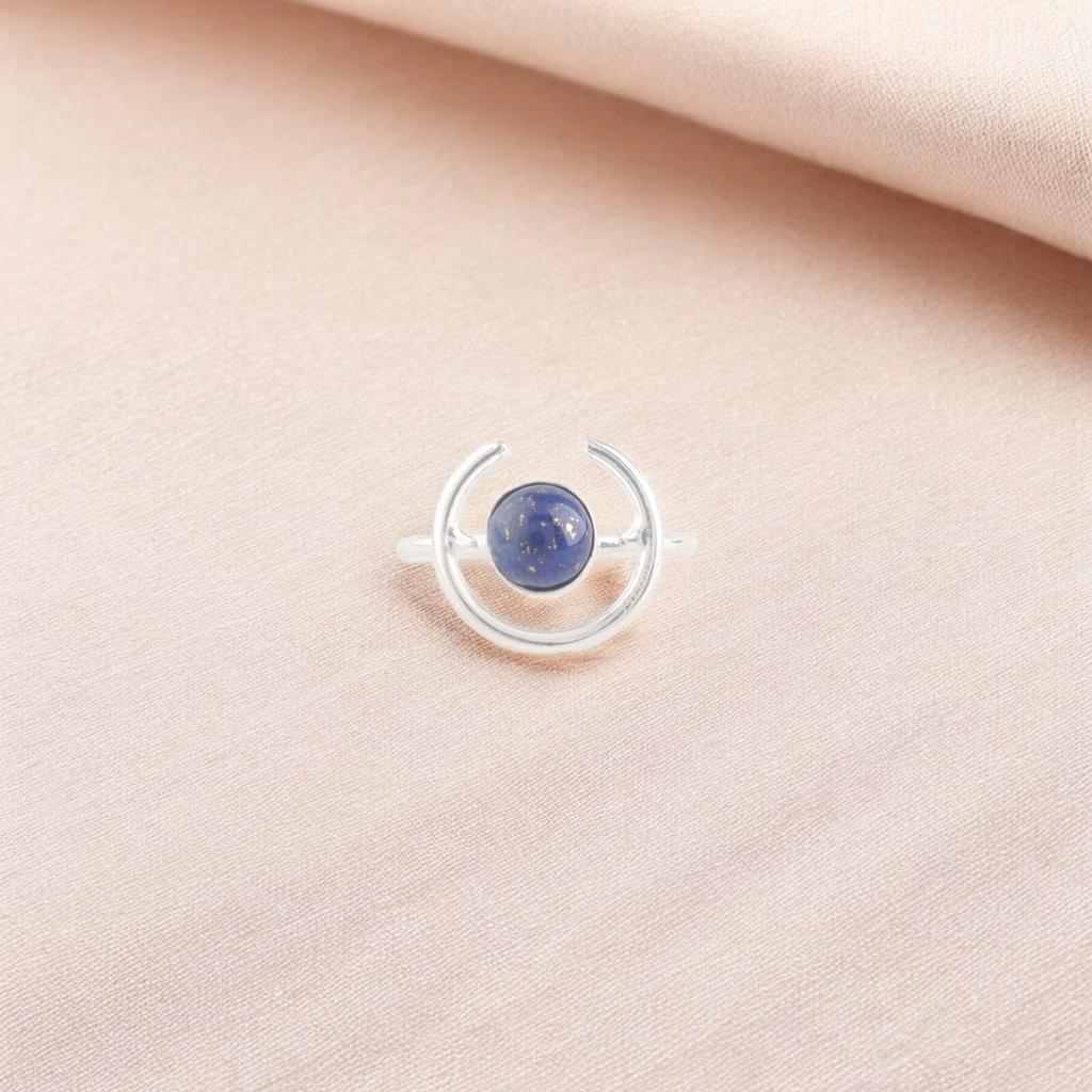 Lapis Lazuli Gemstone Ring 925 Sterling Silver Handmade Jewelry Blue Stone Ring RR-54-30