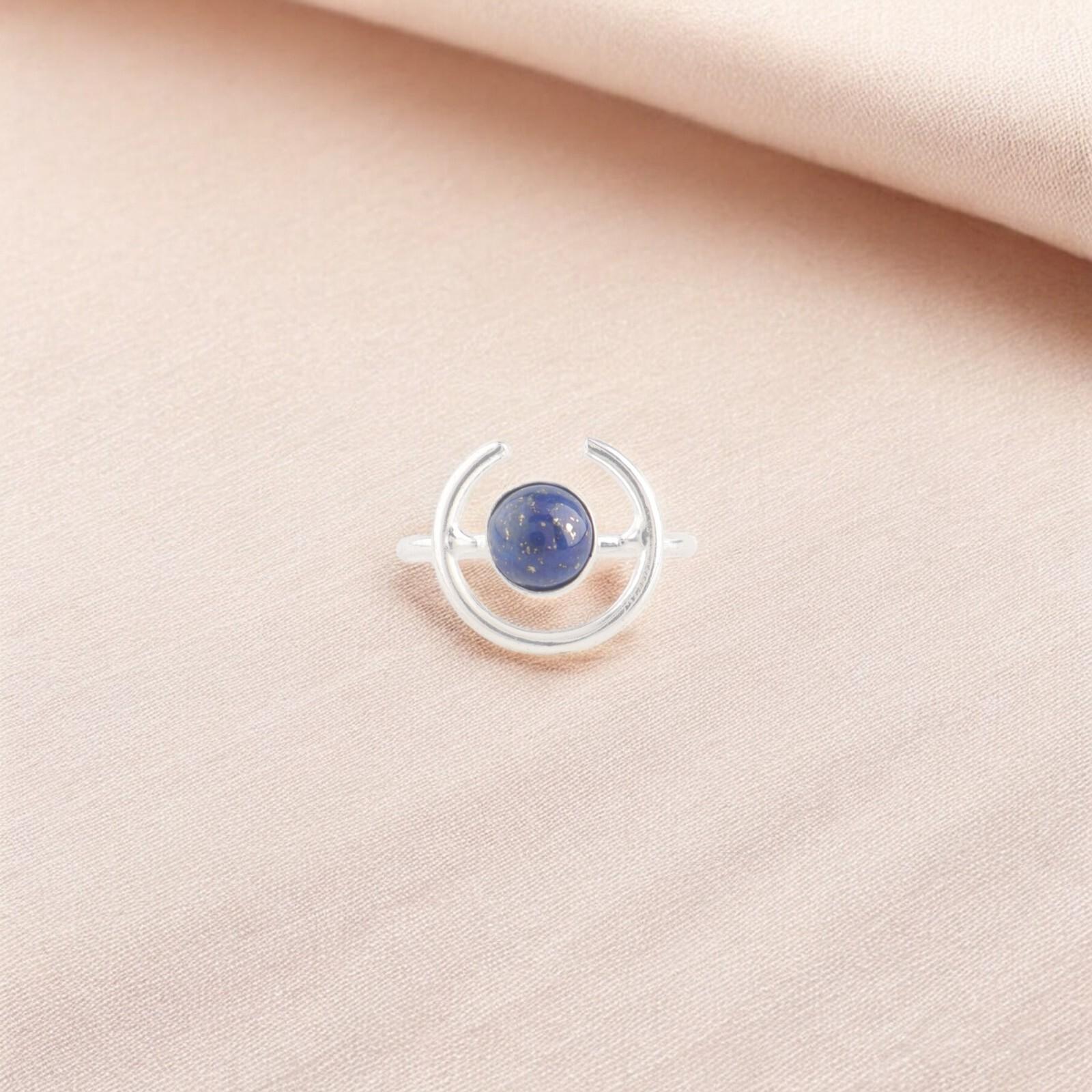 

Кольцо с лазуритом из серебра 925 пробы, ручная работа, украшение, кольцо с синим камнем RR-54-30 13