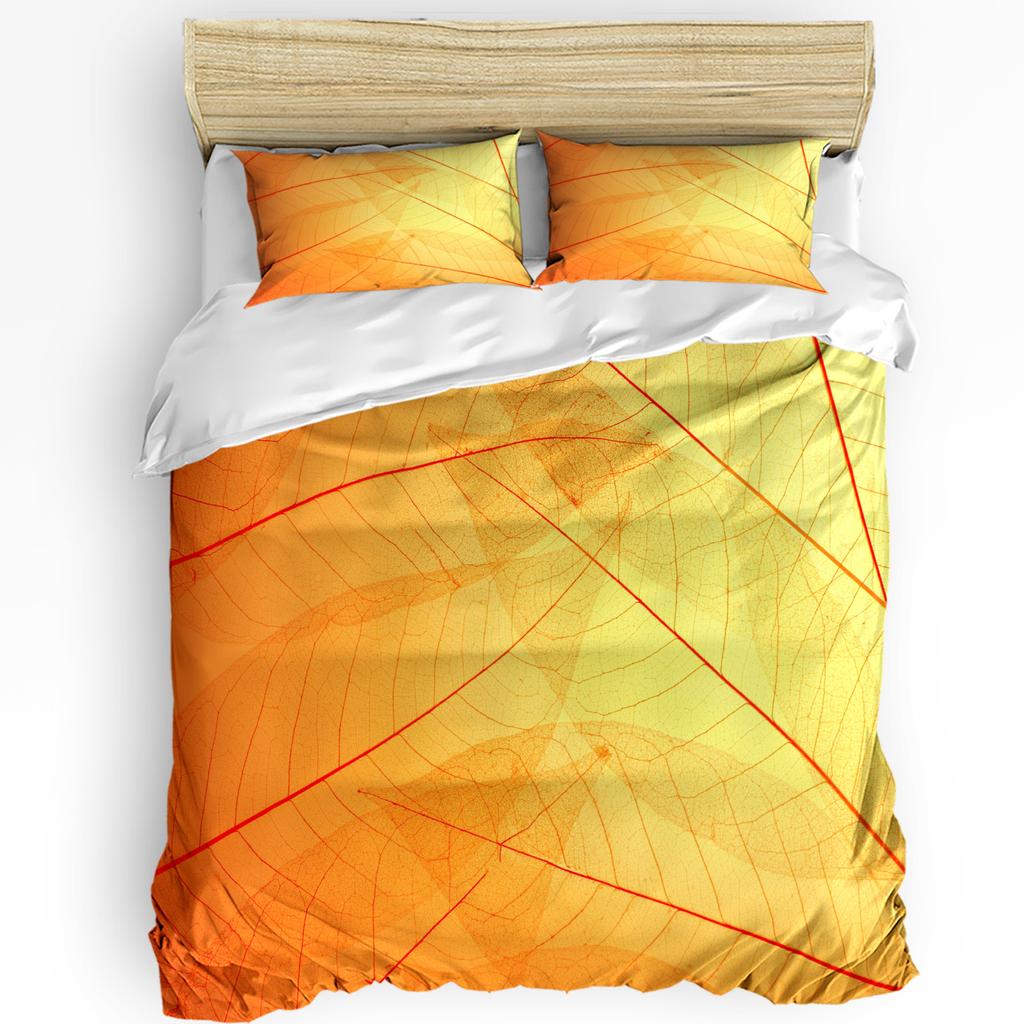 Thanksgiving Autumn Pumpkin Leaves 3pcs Bedding Set For Bedroom Double Bed Home Textile Duvet Cover Quilt Cover Pillowcase
