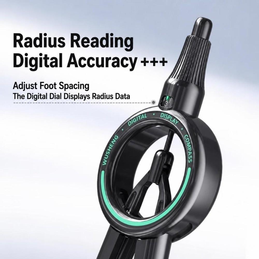 Push-Button Control Geometry Drawing Compass ABS Integrated Ruler Radius Pointer Compass  Exam Use