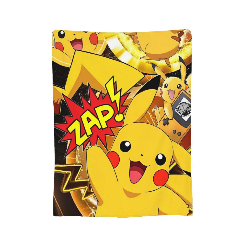 Pokemoned Anime Cartoon Flannel Blanket  Awesome Throw Blankets for  Sofa Bedding Lounge 150*125cm Bedspread,