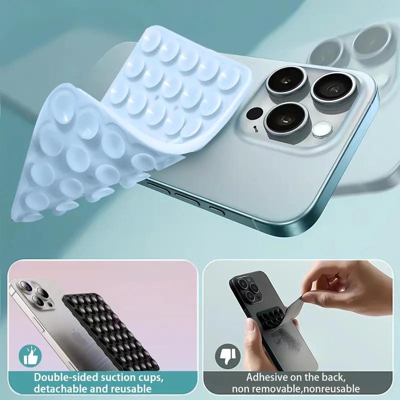 Silicone Suction Cup Phone Holde Multifunctional Fixed Anti-slip Mobile Fixture Double Sided Detachable Phone Rubber Sucker Pad 5