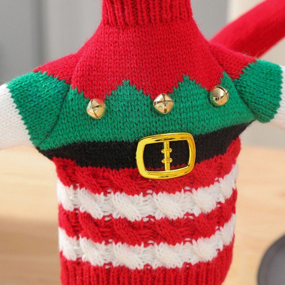 DIY Christmas Wine Bottle Cover Creative Wine Bottle Knitted Sweaters  Table Decoration