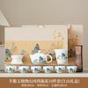 Tea set Festive white porcelain rime pavilion Dehua suet jade set Outdoor travel tea set