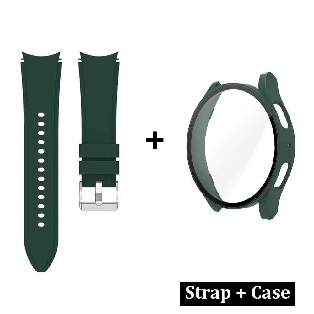 Original Silicone Case+Strap for Samsung Galaxy Watch 7/6/5/4 40mm 45mm 44mm Band for Galaxy 4/6 Classic Protective Cover