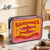 Pochette de Produit de Soin Imperméable Sac à Maquillage Boîte de Sardine Pochette de Maquillage Transparente Fermeture Éclair Rétro Design Poisson Fermeture Étui Sac de Toilette de Voyage pour