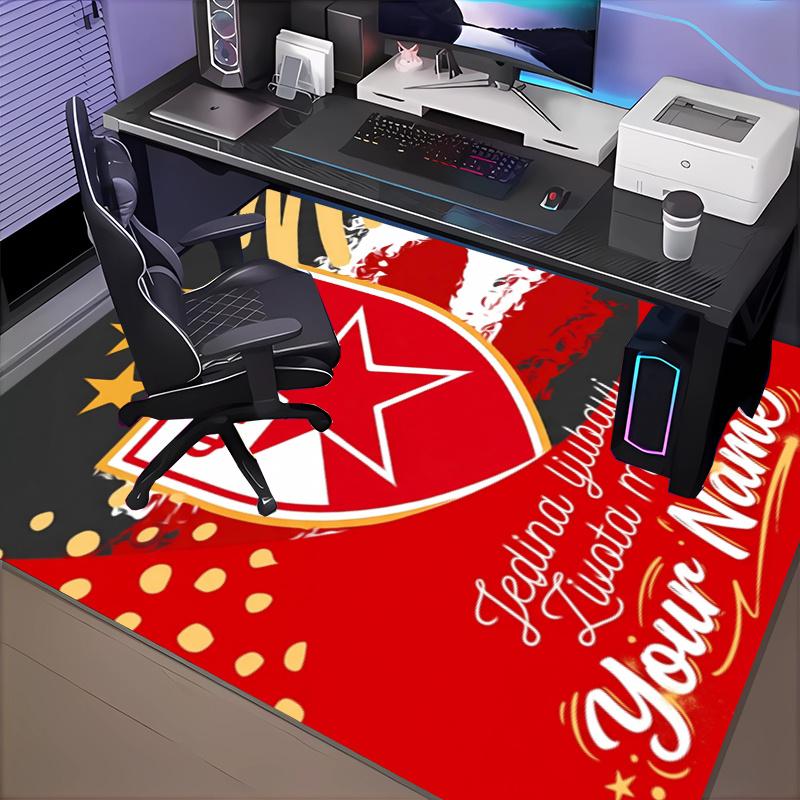 Custom Name Star Belgrade Rug Office Rug, Indoor Rug, Chair Rug, Living Rooms, Doormat Game Rug Home Decor Birthday Christmas Gifts