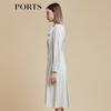 PORTS Women's Cream White Printed Midi Dress