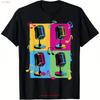 Mens Retro Pop Art Microphone T Shirt 100 Cotton 180g Fabric Weight Vintage Washed Top For Everyday Wear Stylish Casual