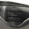 Used 8901 VLTN Logo Embossed Zip Card Holder 1Y0P0540BHY 7943 Calfskin RFID Unused One Stud Black Men's from Japan