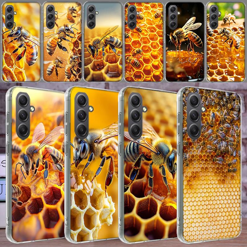 Bees and Honey in the Honeycomb Phone Case for Samsung A16 A26 A36 A56 A17 A37 A57 A07 A06 A02S A03 A04S A05S Galaxy Note 20 10