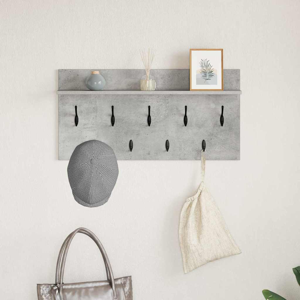 Wall Mounted Nightstand with Shelf Concrete Grey 80 x 40 x 12 cm