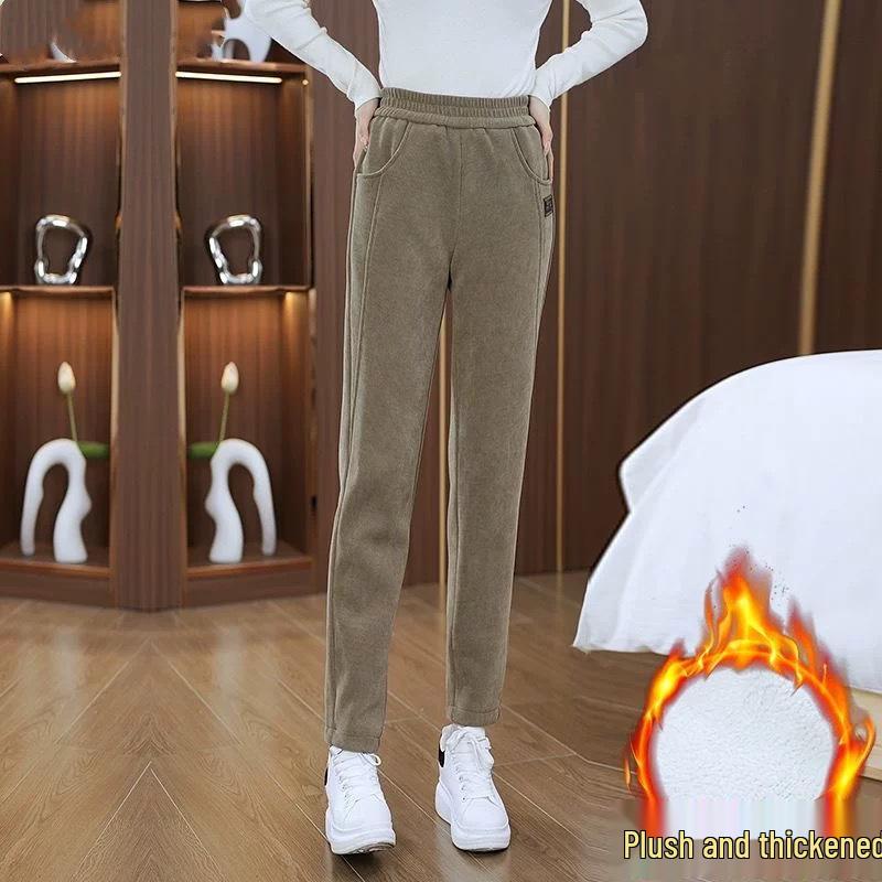 2024 Karcsúsított Magas Derekú Meleg Bársony Háremnadrág Őszre/Télre