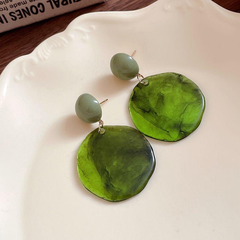 Kolczyki plisowane w kształcie litery U z efektem ombre Silver Needle: Retro Ekstrawagancki High-Endowy Styl Europejski i Amerykański dla Kobiet