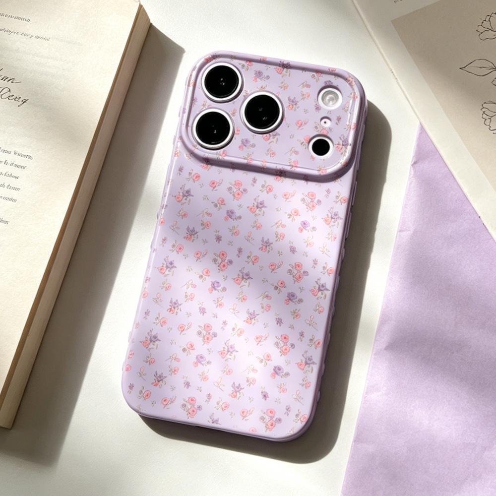 Broken flower leaves are suitable for apple case 16/15 protective case, anti-drop iPhone16/17Pro mobile phone case, new women