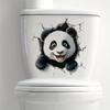 3D Cute Cartoon Panda Breaking Through Wall Toilet Sticker Self-Adhesive Waterproof Removable Bathroom Home Decor Art