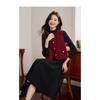 Women S Sleeveless Burgundy Tweed Vest Vintage Style Outerwear