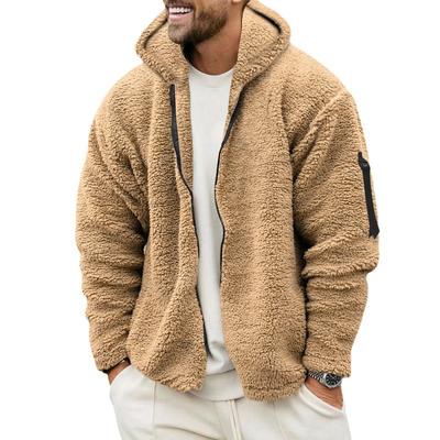 Fashion Men's Jacket Autumn and Winter Double-sided Velvet Warm Jacket Loose Hooded Casual Jacket