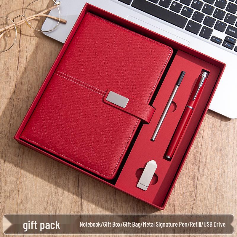 High-End A5 Business Notebook Gift Set: Customizable Logo, Thick Notepad for Meetings and Learning