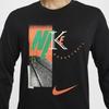 Nike Logo Outdoor Casual Crew Neck Long Sleeve T-Shirt Men Tops Black HF6198-010