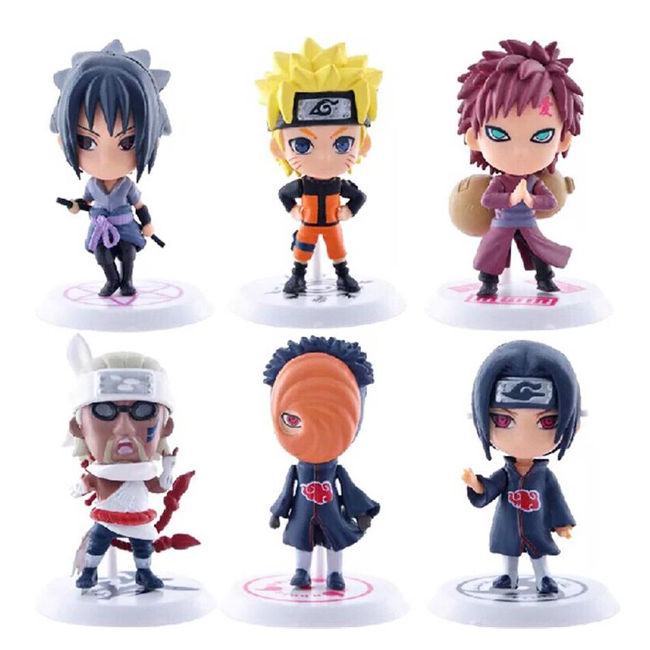 12pcs/set Anime Figure Naruto Shippuden Hinata Sasuke Itachi Kakashi Gaara Action Figure Q Version PVC Figures Toys Gift