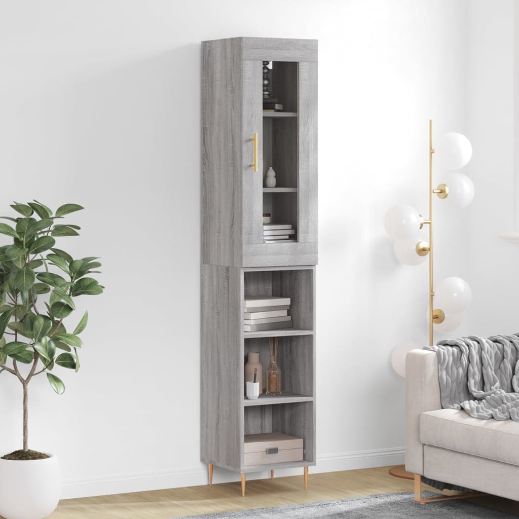 Highboard Gray Sonoma 34.5 x 34 x 180 cm Particleboard