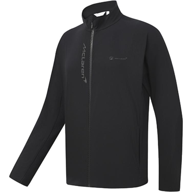 FILA Golf X McLaren Collaboration Woven Jacket Autumn Golf Stand Collar Top Men tops Deep-Black A11M335702FBK