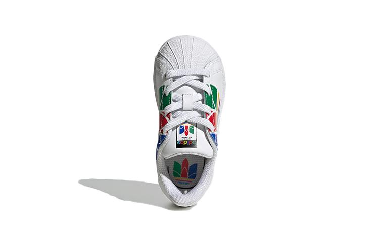 Adidas Originals Superstar Pure EI TD Slip Resistant Cushioning Low top Skateboard Shoes White Red Green FW4017