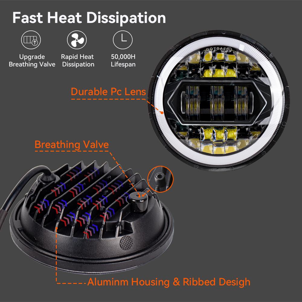 5.75 inch Motorcycle Led Headlight with housing Universal Round Head Light for Harley Sportster Cafe Racer Bobber Honda CB400