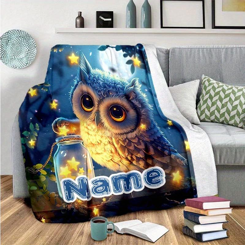 Wishing Owl Customize Your Name Blanket Warm Comfortable And Soft Blankets Are Suitable For Home Lunch Break Blanket Office Sofa Sofa Gift To
