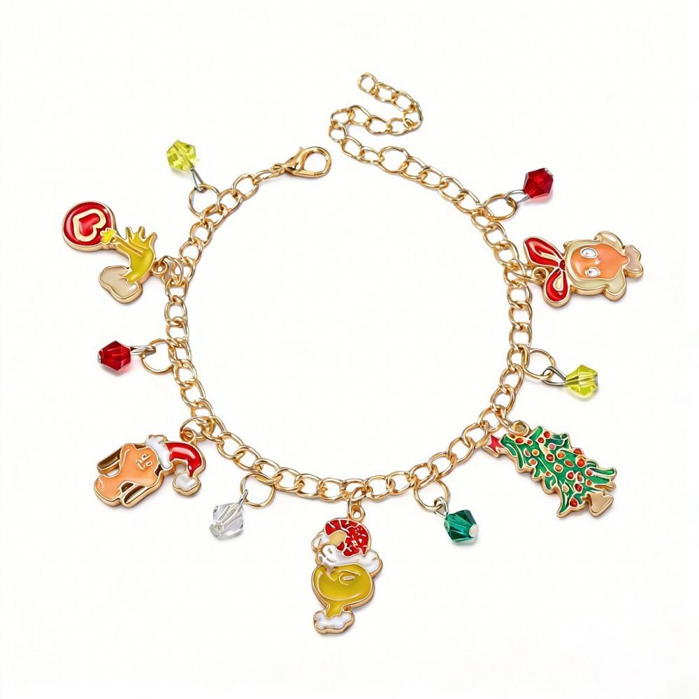 Christmas Chain Bracelet With Cartoon Characters For Holiday Party Gift And Festive Decor